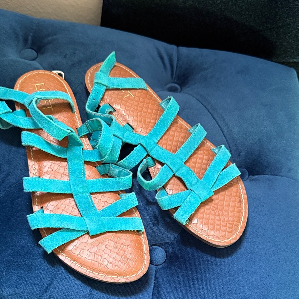 LOFT Turquoise Strappy Sandals